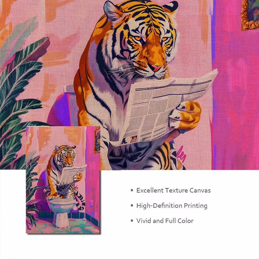 funny tiger toilet poster
