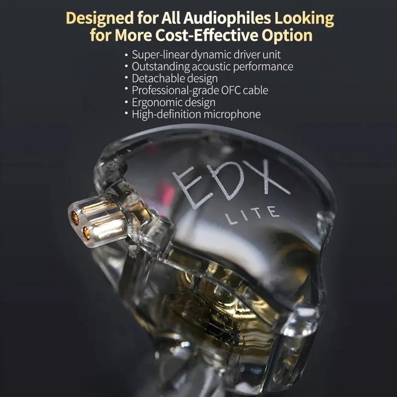 KZ EDX Lite In-Ear Headphones with HIFI Bass and Stereo Sound