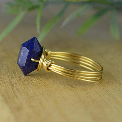 Gemstone Ring with Double Terminated Lapis Lazuli and 925 Sterling Silver – Elegant Jewelry Piece