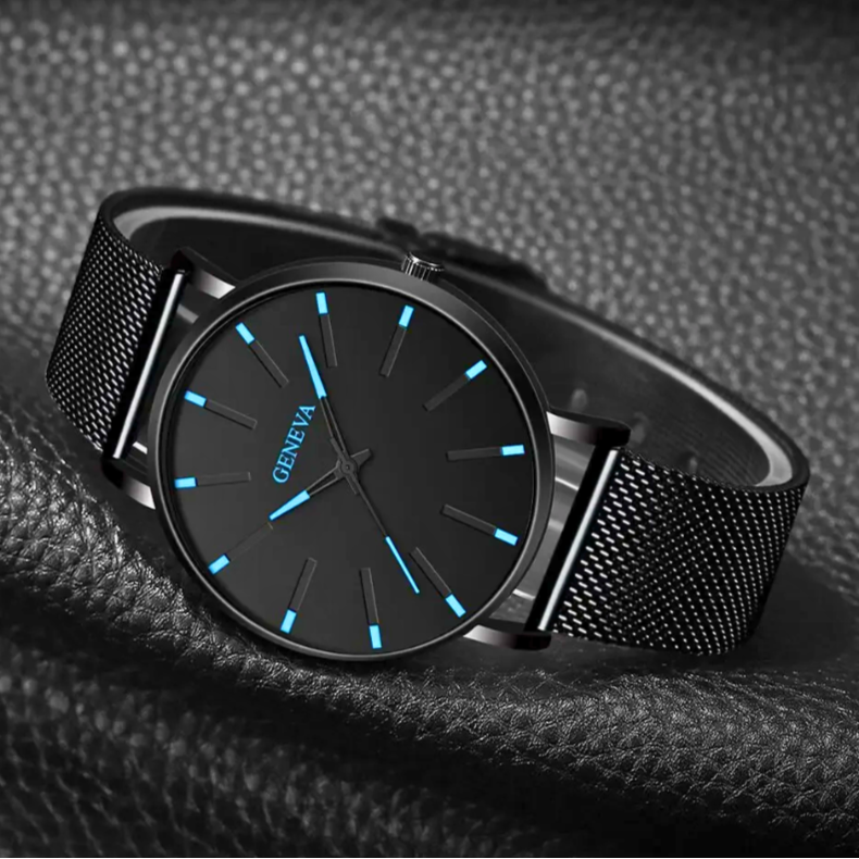 Geneva minimalist watch with slim strap and clean dial for men and women

