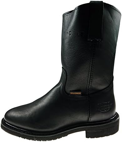 Black pull-up leather boots for comfort