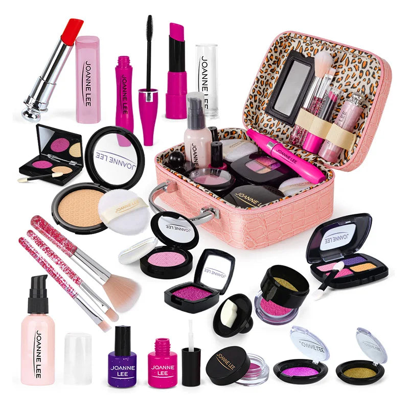 Colorful kids makeup toy set for girls with pretend play cosmetic tools

