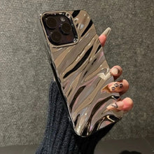 Glossy 3D wave iPhone case with shockproof bumper for iPhone 12 to 16

