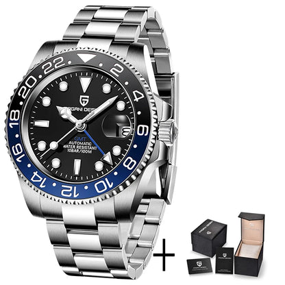 Pagani Design GMT automatic watch for men with dual time zone function

