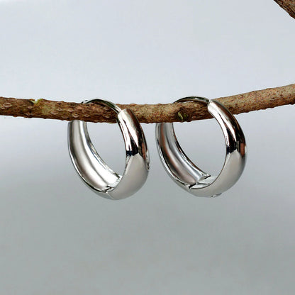 Amalfi chunky hoops gold plate earrings with click-top closure