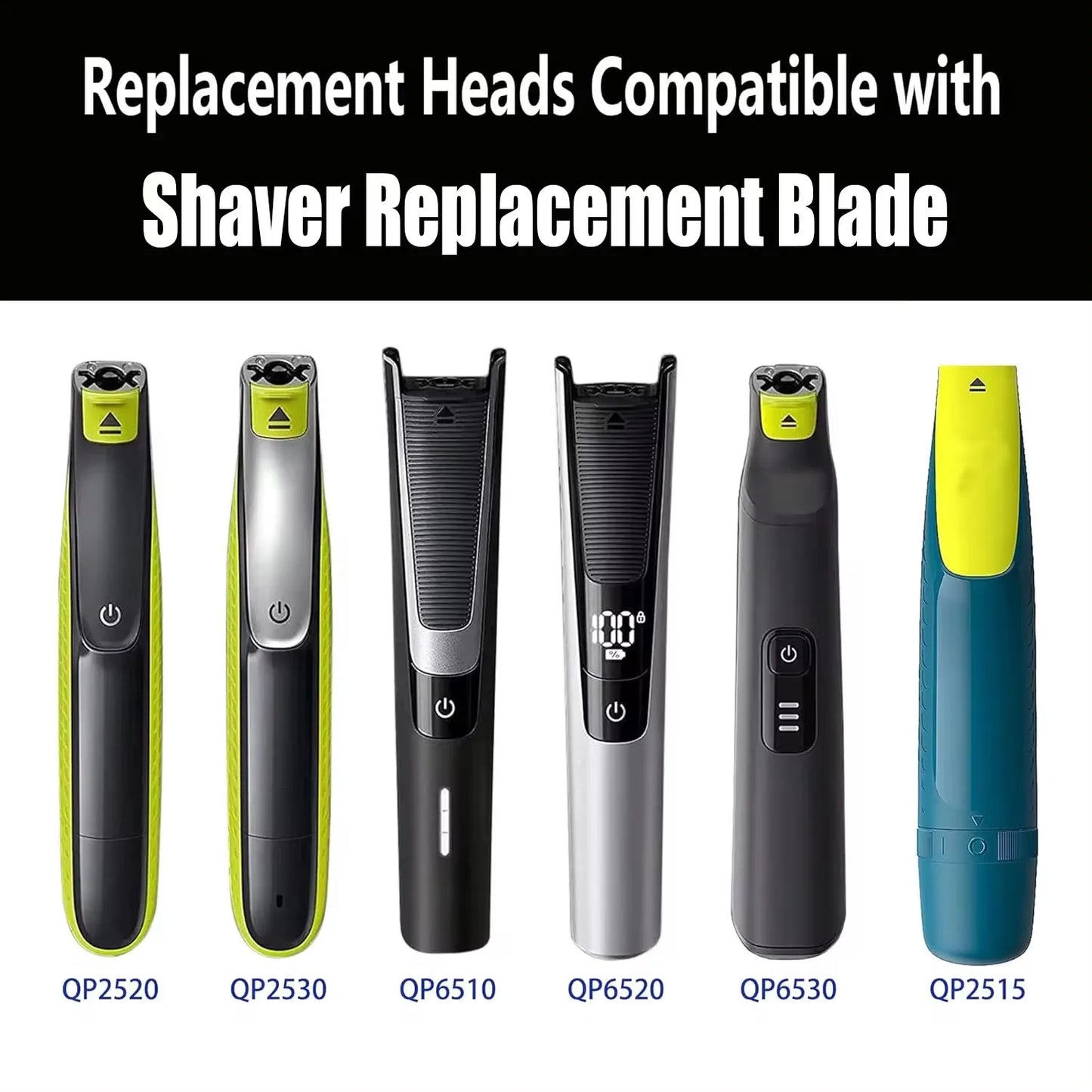 KVIFO OneBlade Replacement Trimmer compatible with QP2520 QP2530 QP2630 QP6520 beard shaver