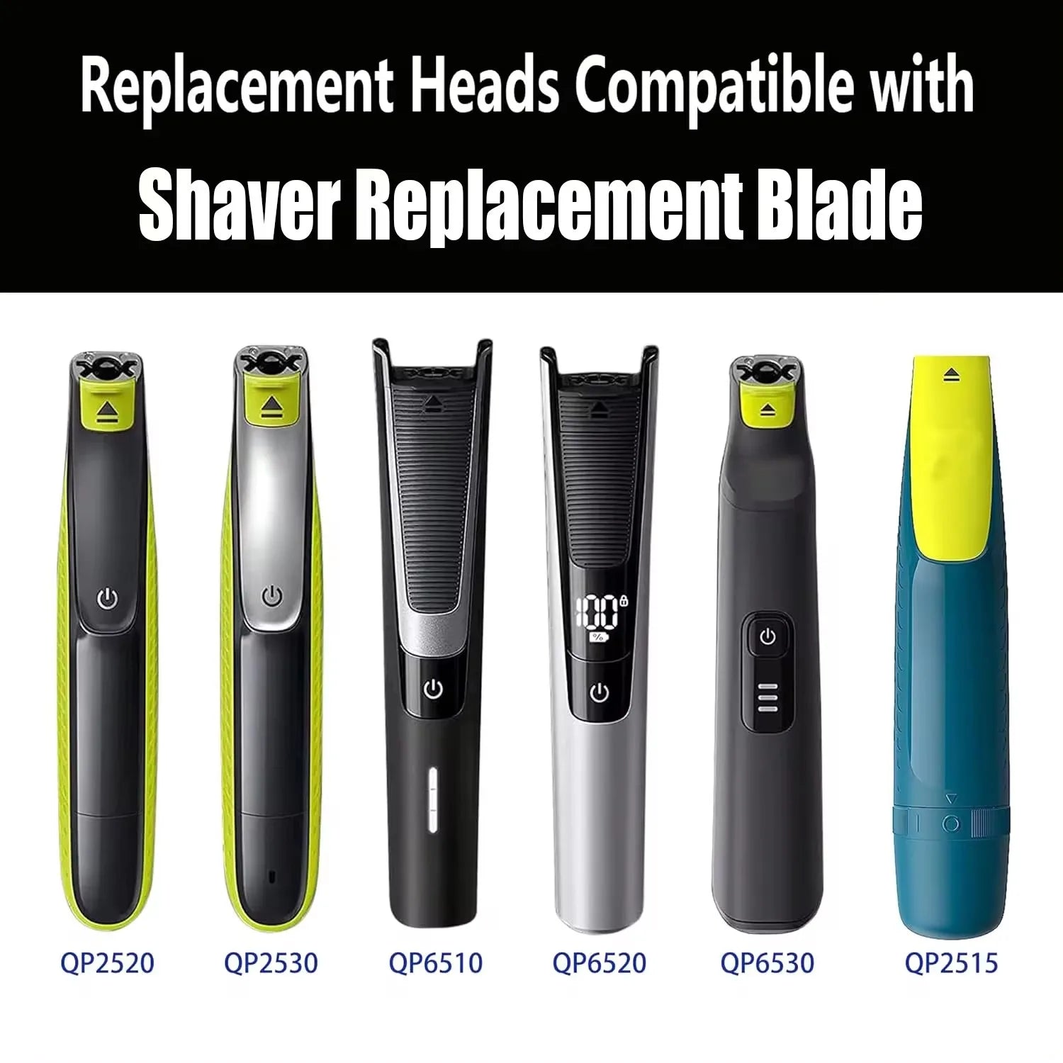 KVIFO OneBlade Replacement Trimmer compatible with QP2520 QP2530 QP2630 QP6520 beard shaver