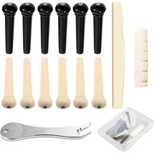 12 pcs acoustic guitar bridge pins with bridge pin puller and bridge saddle nut replacement set

