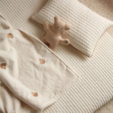 Baby bear fluffy blanket made with soft velvet for infant warmth and comfort

