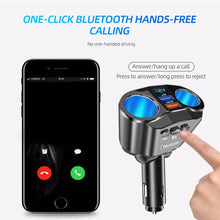 Bluetooth car cigarette lighter splitter with dual USB QC 3.0 and FM transmitter