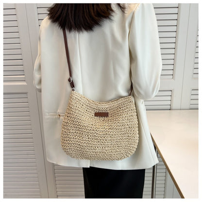 Handwoven straw crossbody
