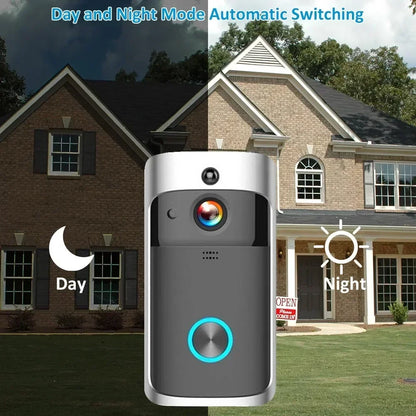 Wireless Smart Doorbell Camera with Night Vision for Home Security

