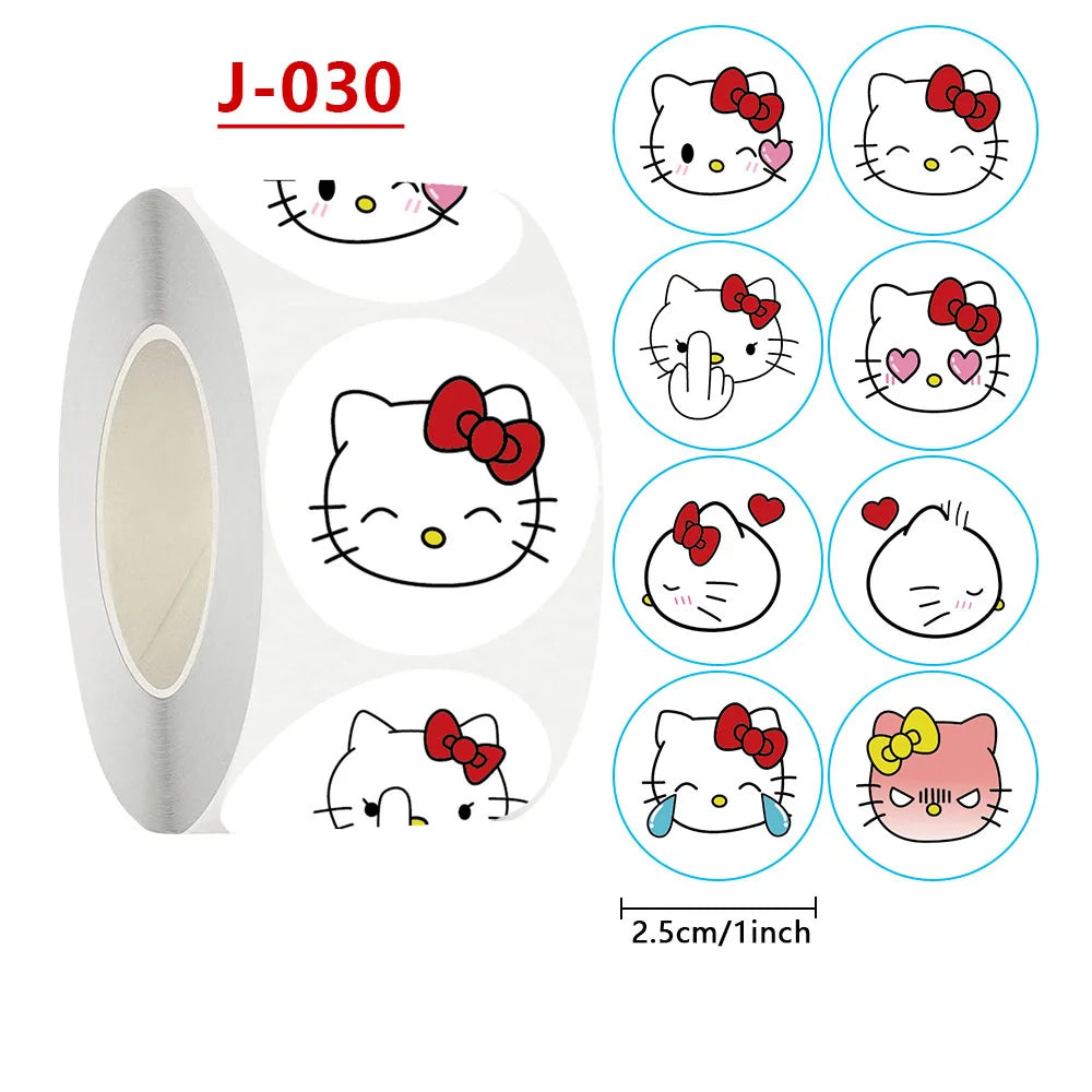 500pcs Hello Kitty Sanrio Sticker Roll for Kids Crafts and Gifts

