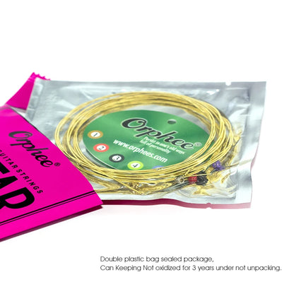 "Orphee Acoustic Guitar Strings 6Pcs/Set for bright, full tone"