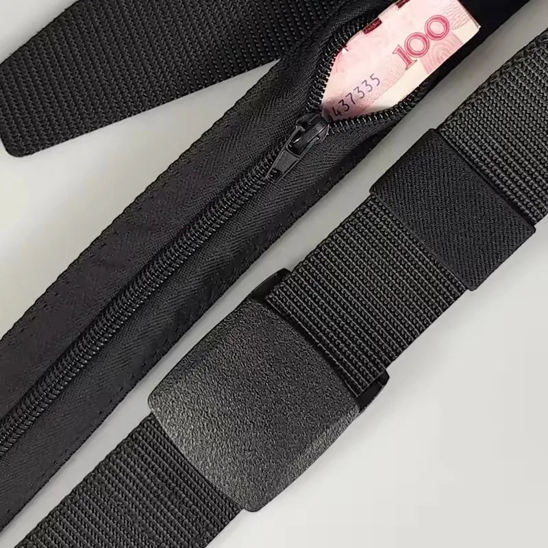 Unisex travel anti theft belt with hidden money compartment

