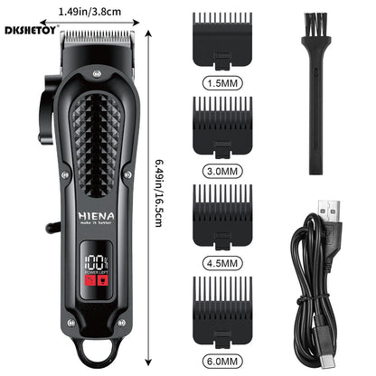 HIENA Electric Hair Clipper with USB charging and cordless beard trimming for wet and dry haircuts