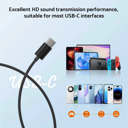 9D Stereo Type C&3.5mm Gaming Headsets with HiFi bass, waterproof in-ear design, and mic for handsfree calls and gaming