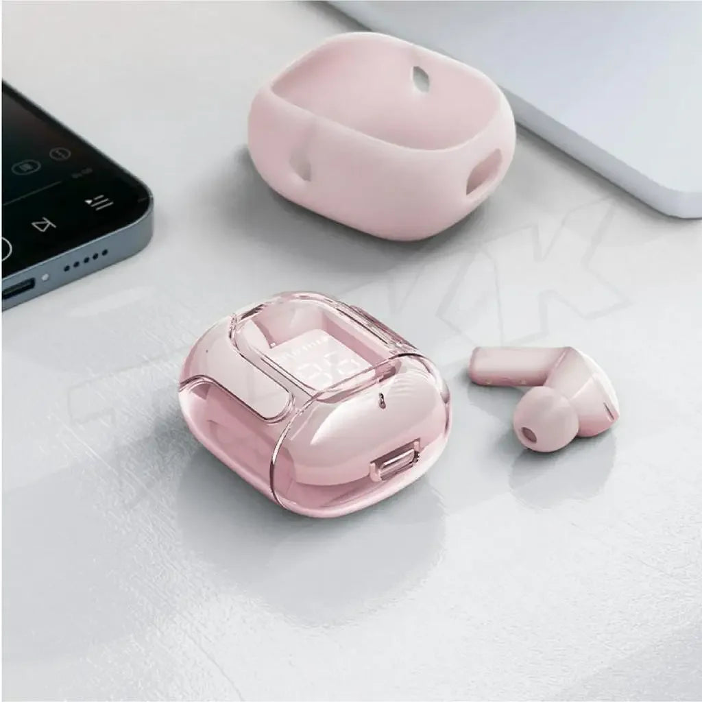 T2 TWS Gaming Earbuds Bluetooth 5.3 with HiFi stereo, noise reduction, waterproof design, LED display, and touch control for immersive gaming