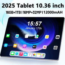 2025 5G Android Tablet with 10.36 inch display, 16GB RAM, 1TB ROM, and 10-core processor