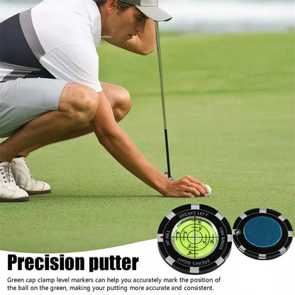 Golf Green Reader Ball Marker with Bubble Level for High Precision Putting and Slope Reading