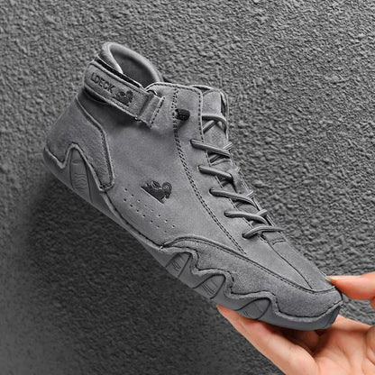 Men's Waterproof Motorcycle Winter Shoes 2023 in black high-top sneakers
