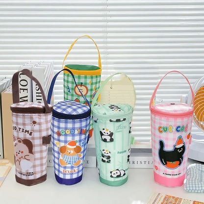Insulated water bottle tote bag for outdoor hiking and travel