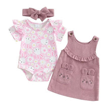 Short sleeve Easter baby outfit set with cute spring design

