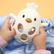 Cartoon chick-shaped baby silicone teether for teething relief