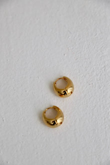 Amalfi chunky hoops gold plate earrings with click-top closure