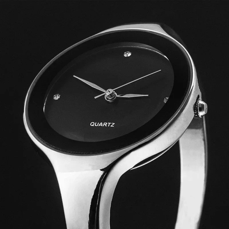 Sleek Bangle Bracelet : Elegant Simple Design Bracelet Watch for Women
