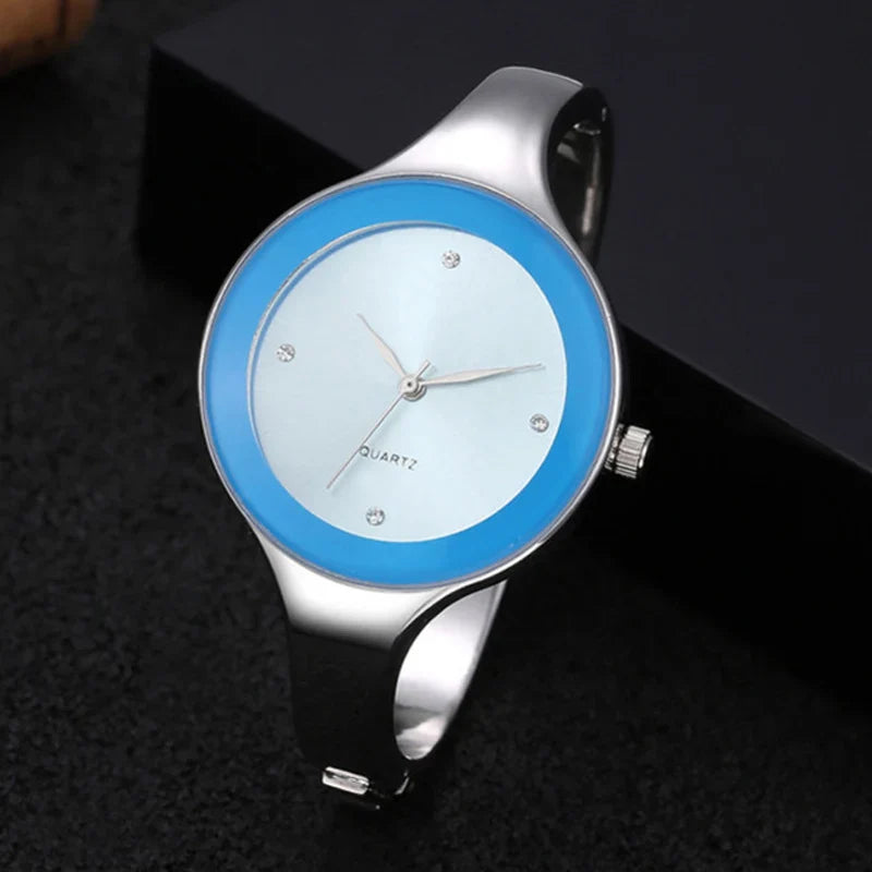 Sleek Bangle Bracelet : Elegant Simple Design Bracelet Watch for Women