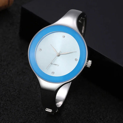 Sleek Bangle Bracelet : Elegant Simple Design Bracelet Watch for Women
