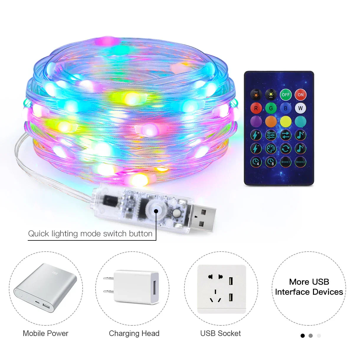 Christmas Tree LED String Lights with Smart Bluetooth App