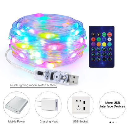 Christmas Tree LED String Lights with Smart Bluetooth App