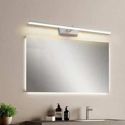 Sleek indoor LED strip wall lamp mounted in modern living room interior

