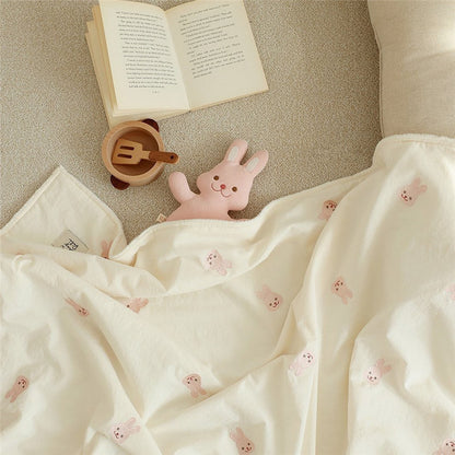 Baby bear fluffy blanket made with soft velvet for infant warmth and comfort

