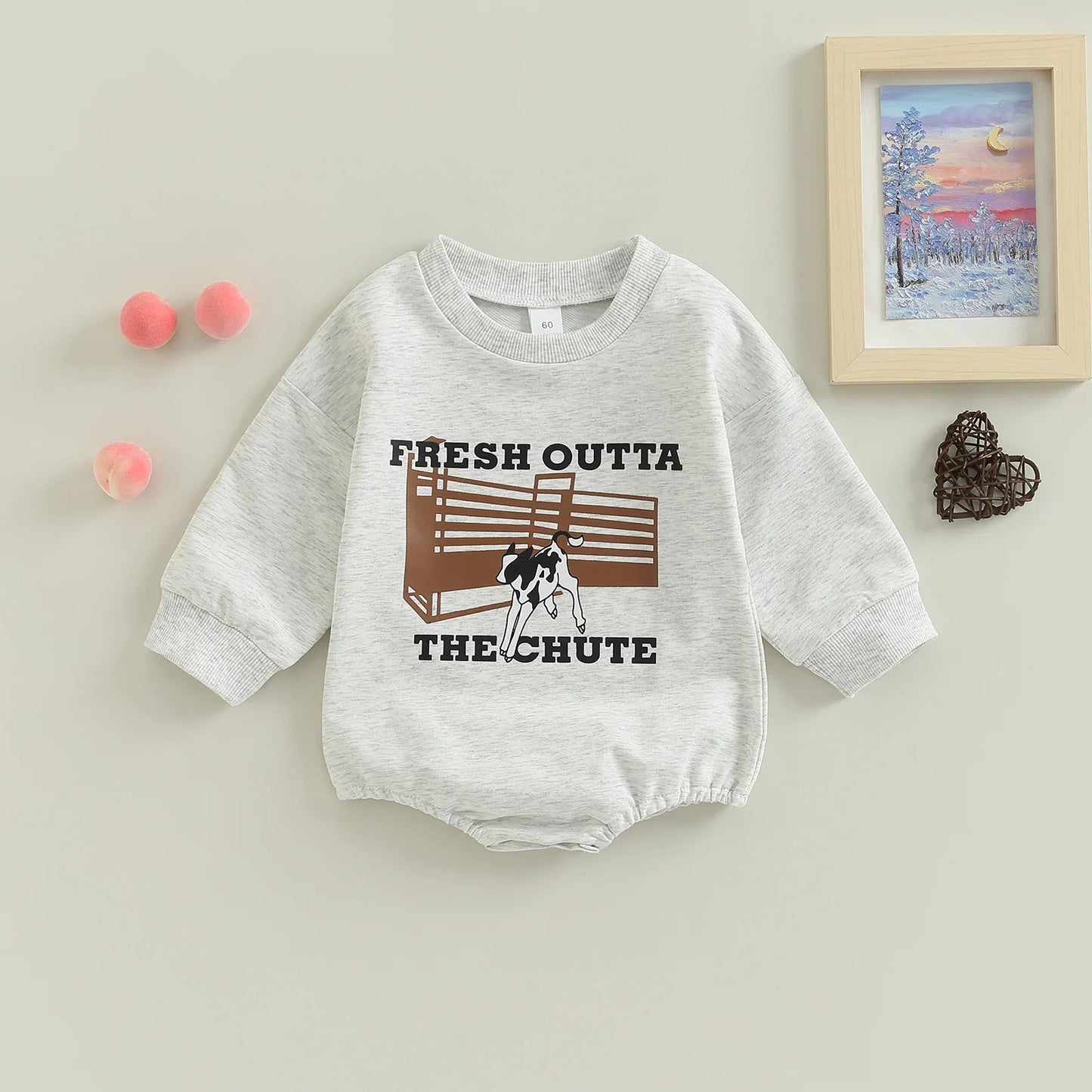 Infant long sleeve letter print bodysuit for baby boys and girls

