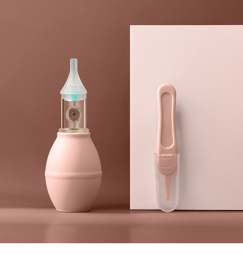 Infant silicone nasal aspirator pump for gentle baby nose cleaning

