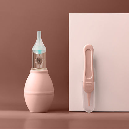 Infant silicone nasal aspirator pump for gentle baby nose cleaning

