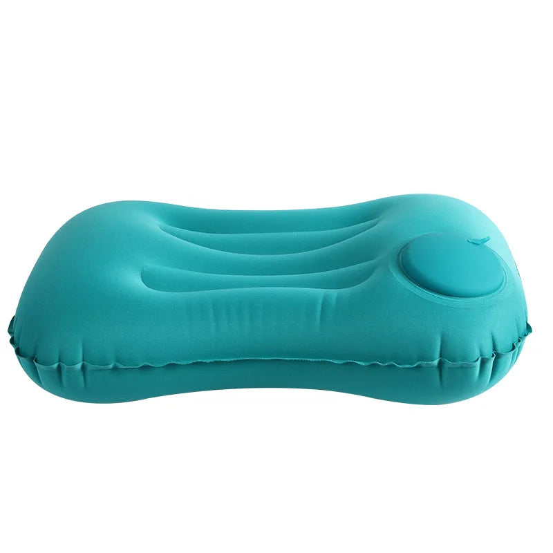 Inflatable travel pillow with neck and waist support for outdoor comfort