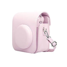 PU leather Instax Mini 12 camera case with shoulder strap for travel and protection


