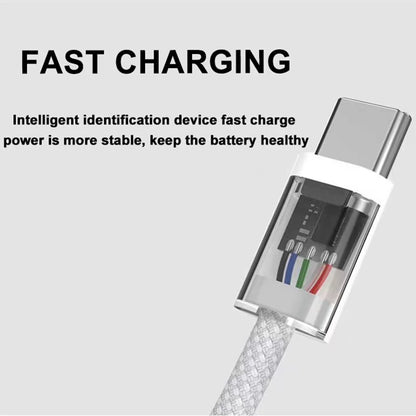 Usb C to Type C fast charging PD 60W braided cable for iPhone and Android