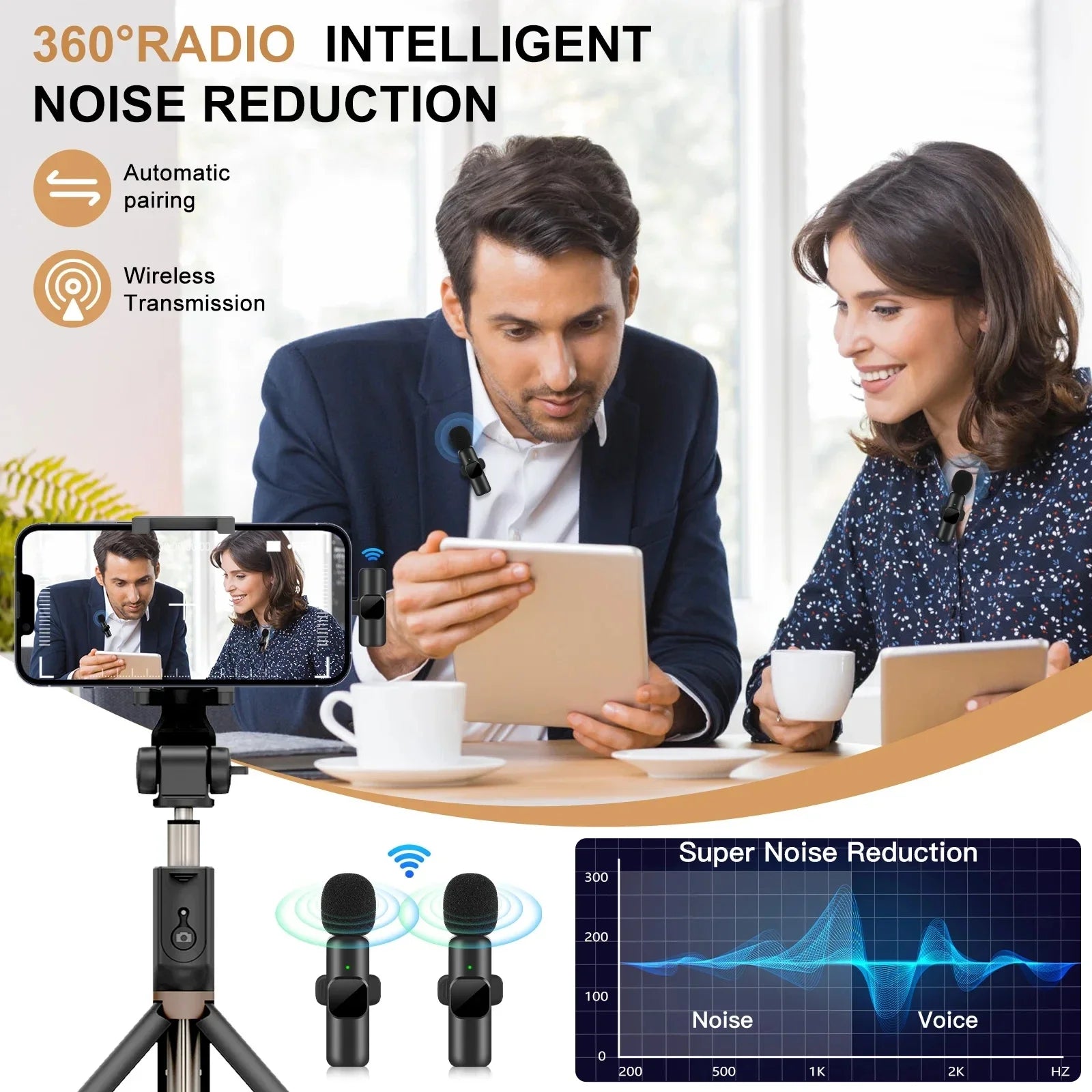 "Portable Lavalier Microphone for iPhone, Android, and live streaming"