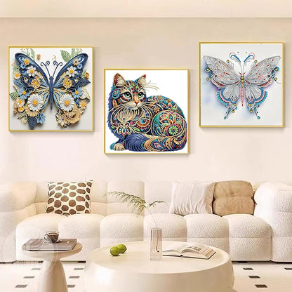 Butterfly Diamond Art 10x10 Full Drill Kit for Adults - Framed Mosaic Art with Irregular Diamonds (DIY Wall Decor)