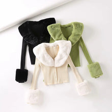 BXOXO Shop Joker Costume Female Outfit Ins Vintage Sweater Cardigan with detachable fur collar, perfect for autumn fashion.