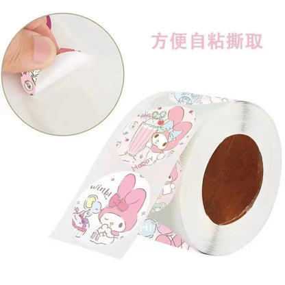 500pcs Hello Kitty Sanrio Sticker Roll for Kids Crafts and Gifts

