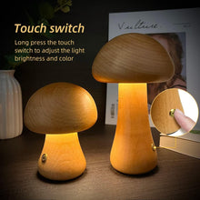 Mushroom LED Night Light glowing on a children’s bedside table