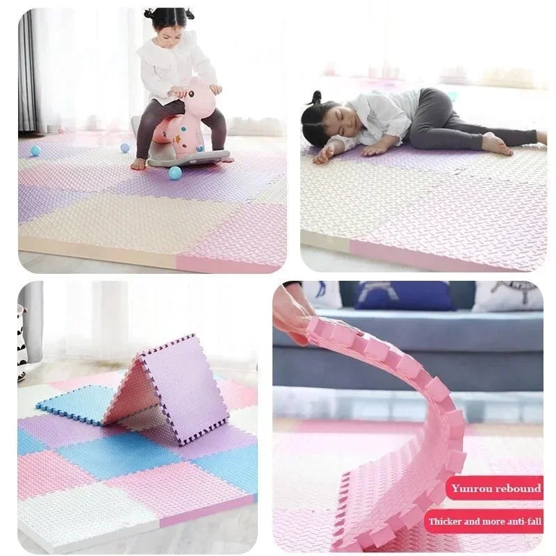 Colorful baby puzzle floor mat made of EVA foam for safe baby playtime

