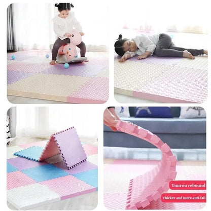 Colorful baby puzzle floor mat made of EVA foam for safe baby playtime

