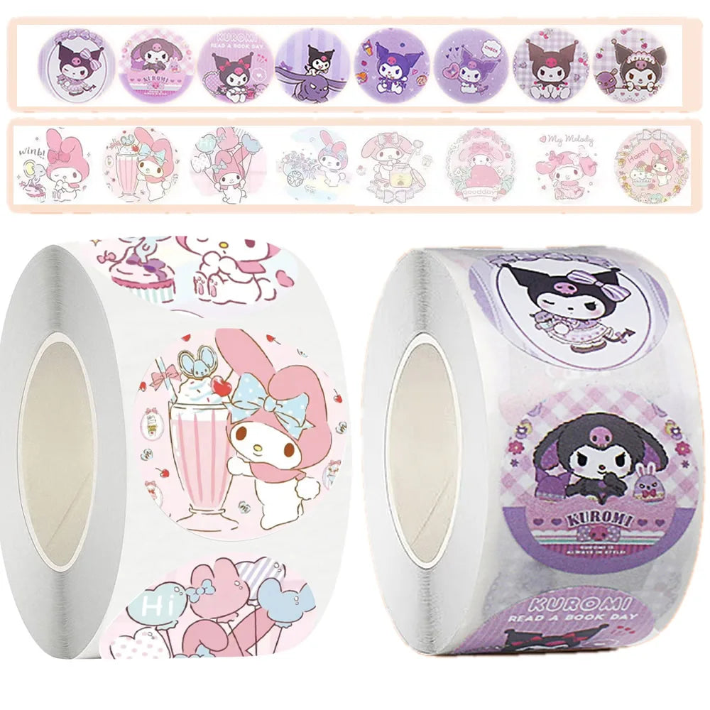 500pcs Hello Kitty Sanrio Sticker Roll for Kids Crafts and Gifts

